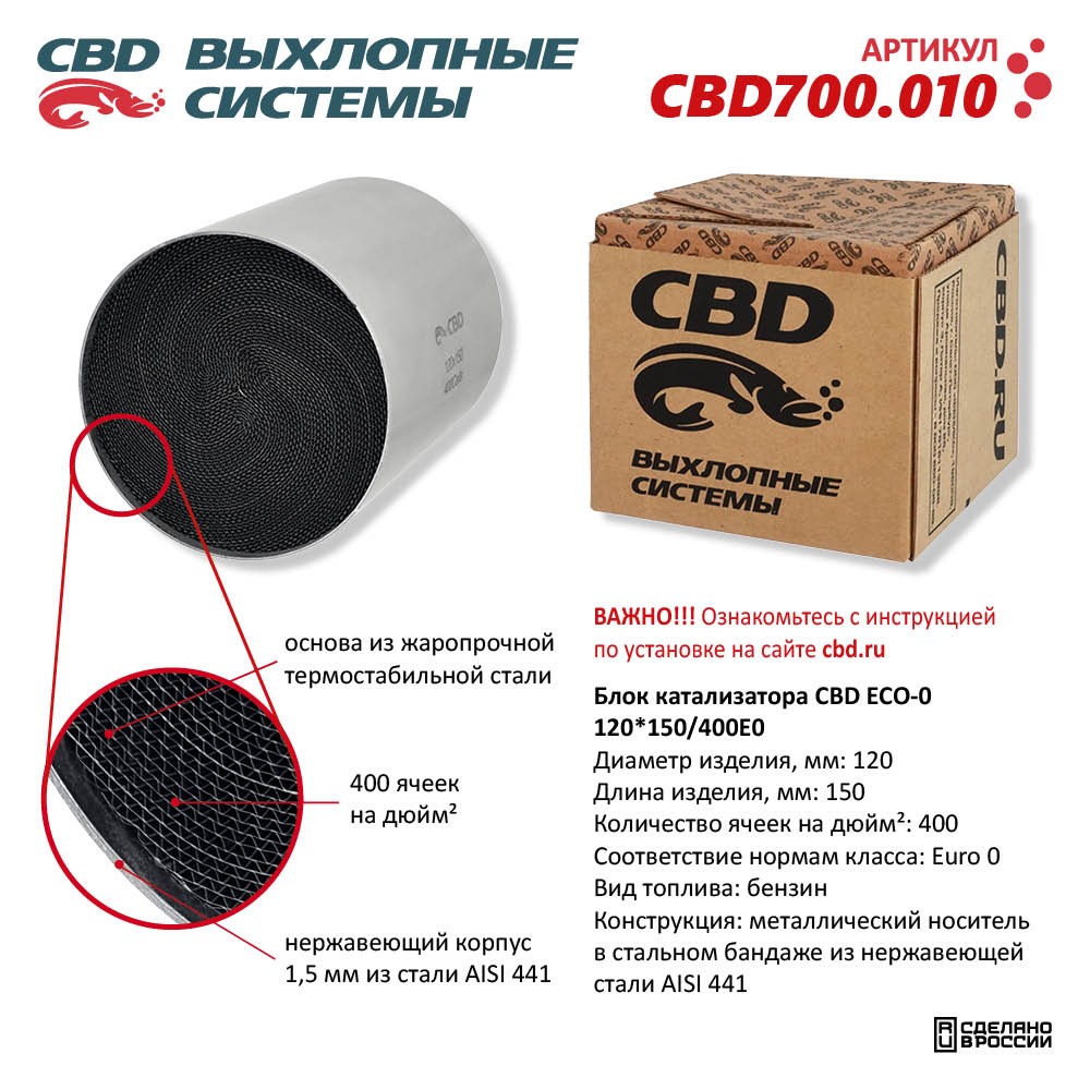 Блок катализатора CBD ECO-0 120*150/400Е0 - CBD